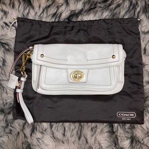 Coach white clutch bag